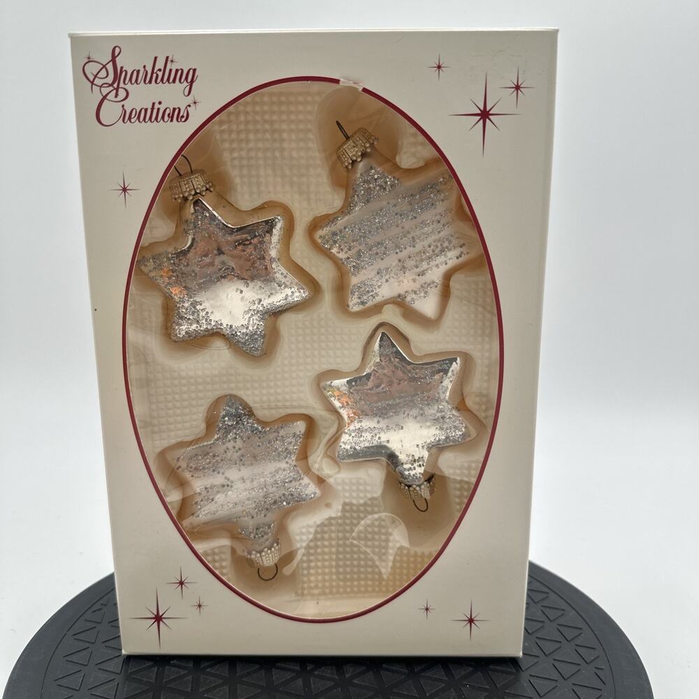 VTG. Christmas KREBS 4 Ornaments Frosted Sugar Cookie Germany